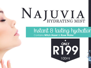 Experience Refreshing Hydration with Najuvia Hydrating Mist.